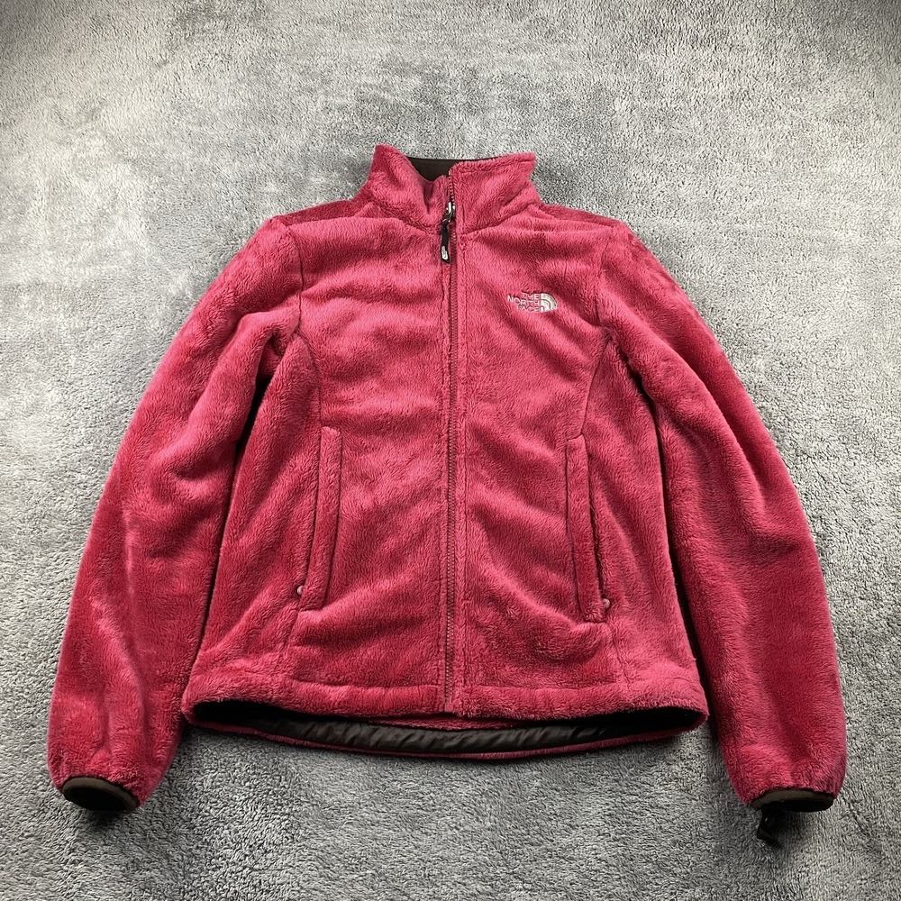 The North Face Full Zip Jacket Mock Neck‎ Womens XS S Osito Pink Fuzzy Fleece
